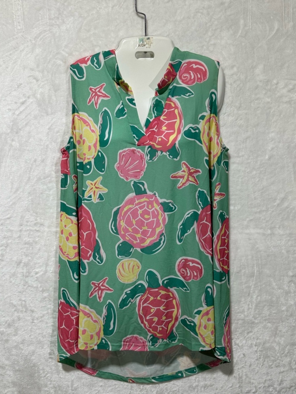 Simply Southern TopSail Turtle Shell print sleeveless tunic top size Large NWT